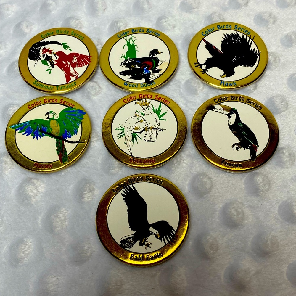 POGs - Set of 7 Color Bird Foil Series